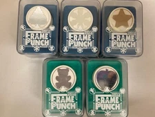 Marvy Uchida 5 Frame Punches Teddy Bear, Apple, Star, Snowflake, Christmas Tree