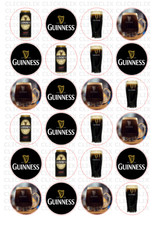 24 x Guinness Edible Fairy Cupcake Toppers Birthday Decorations Wafer Pre-cut