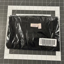 LOGO Layers Lori Goldstein Size L Black Layered Top Floral Lace Hem - New