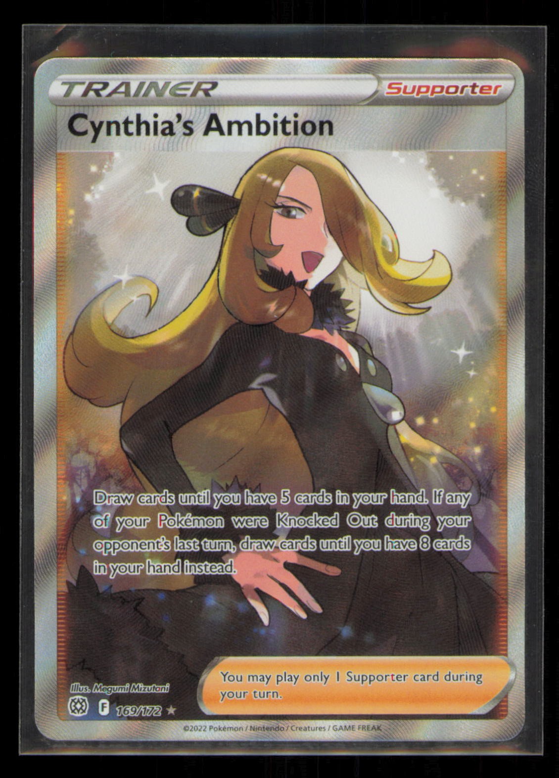 Cynthia's Ambition (Full Art) Ultra Rare SWSH09: Brilliant Stars 169/172 NM