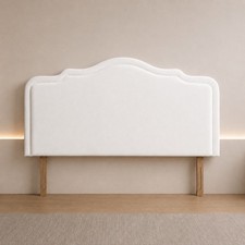 Curved Headboard Arched Plush Velvet Upholstered Divan Bed Headboard with Border