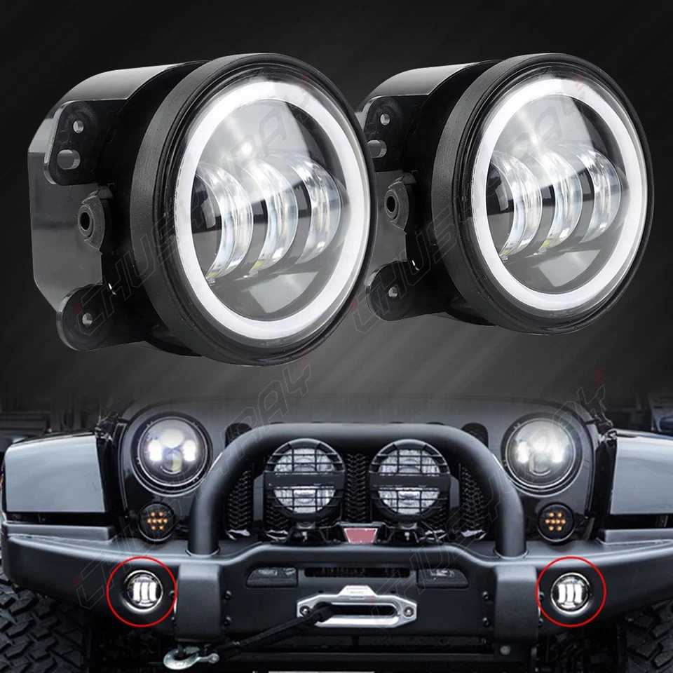Par de luces antiniebla LED de parachoques para Jeep Patriot 2007 2008 2009 2010-2016 2017 Foto 2 de 4