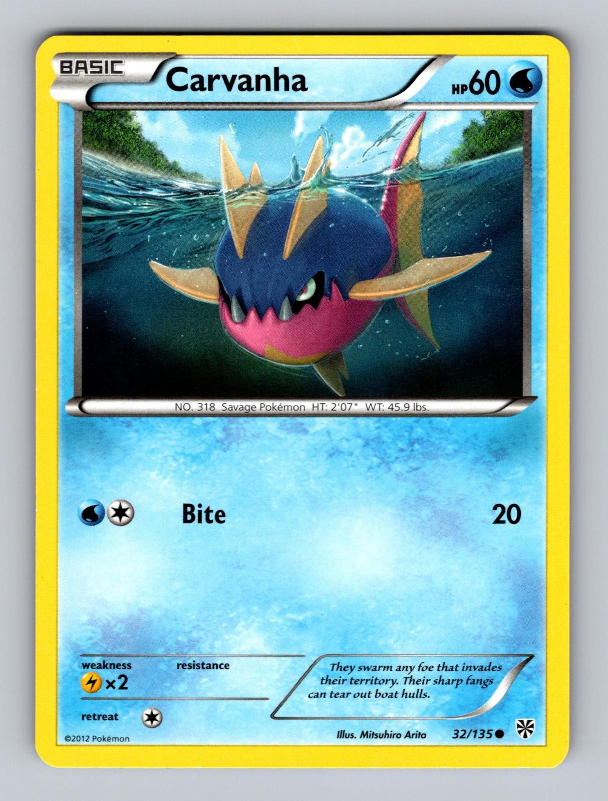 Carvanha 32/135 Common Plasma Storm Pokemon Near Mint