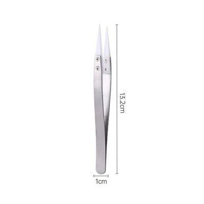 Ceramic Tipped Stainless Steel Tweezers Heat Resistant Precision Solder Tool