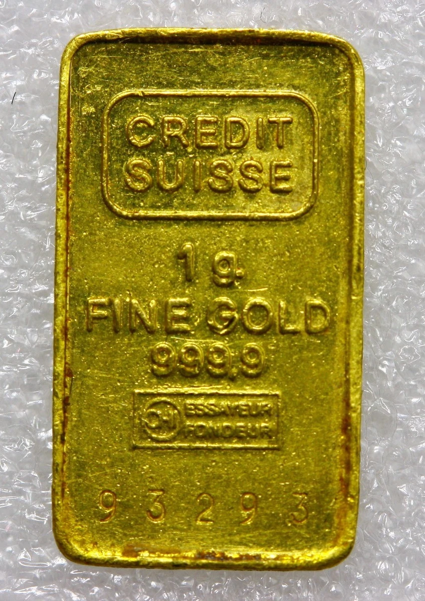 CREDIT SUISSE GOLD 999.9 インゴット 1g 1 Gram Credit Suisse Gold Bar | Bullion Trading LLC