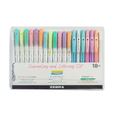 Zebra Pen Journaling and Lettering Set, 18-Pack Pastel Colors, Includes 6 Mil...