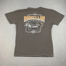 Magellan Outdoors Shirt Mens Large Fishing Fish Double Sided Cotton Short Sleeve