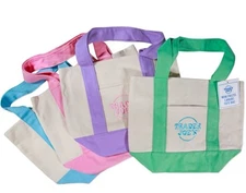 2025 Trader Joe’s Mini Canvas Tote Bags in Pastel Colors Full Set 4 Colors