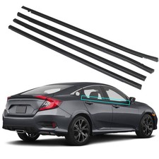 Weatherstrip Window Moulding Trim Seal Belt 4pcs For Honda Civic Sedan 2016-2019