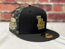 New Era 59Fifty Black Los Angeles Dodgers Digi Camo Grey UV Salute NWT Sz 7 5/8