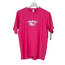 Ocean Outfitters Pink Short Sleeve Rash Guard Tee UV Protection Lycra Size S
