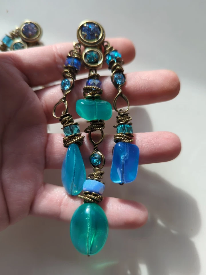 Konplott Tropical Candy Mixed Water Blues Blau Grün Clips Ohrringe Ohrhänger Top - Bild 3 von 4