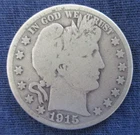 1915 S Barber Half Dollar 50c US Silver Coin Circulated