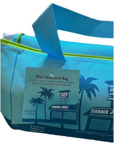 Trader Joe's Mini Borsa Porta Pranzo Isolata Next Craze Limited Blu Mare ๐๏ธ - Foto 5 di 12