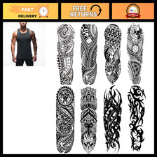 Full Arm Fake Sleeve Tattoos Stickers - Temporary Body Art for Adults Kids, 8