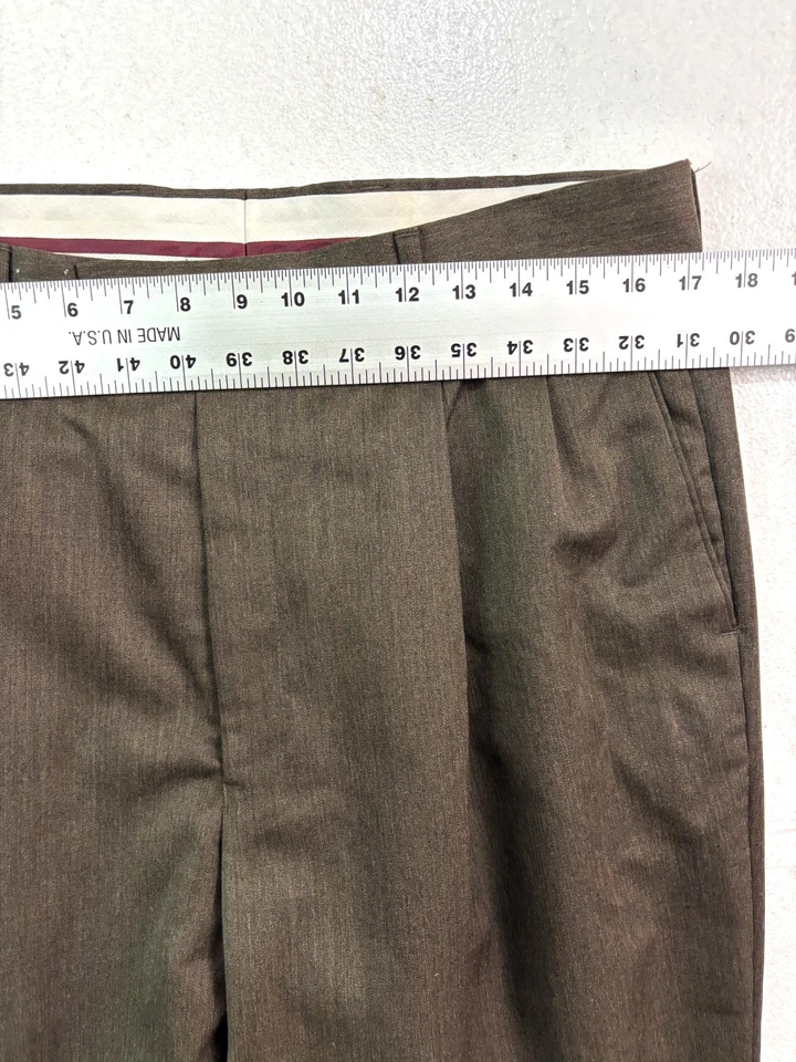 De colección Años 90 Louis Raphael 34x29 100% Lana Worsted Plisada Cintura Alta Puños Verde Foto 2 de 4