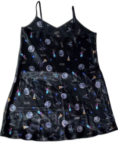 Y2K schwarzes Satin Camisole - Größe L - 2000 Neujahr Nachtwäsche - Vintage Glam - Bild 6 von 12