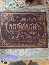 1889 McLoughlin Bros. Game: THE PREMIUM GAME: LOGOMACHY, OR WAR OF WORDS Boxed