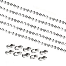 Stainless Steel Ball Chain Necklace 1.2-6mm Dog Tag Pendant Link Men Jewelry
