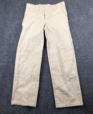 Dickies Traditional School Uniform Pants Boys 12 Beige Double Knee Straight Leg