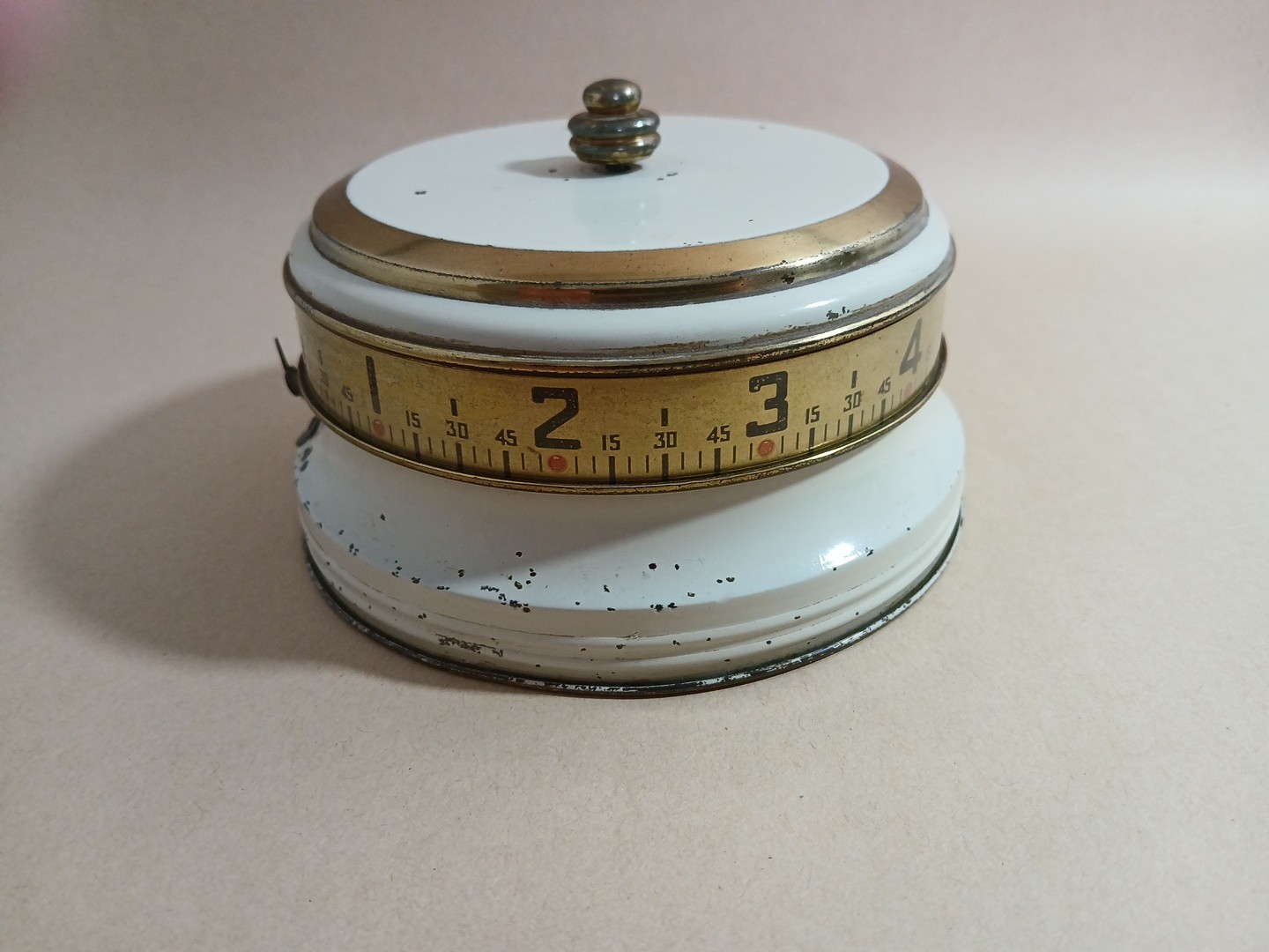 Lux Mystery Rotary Tape Measure Clock Art Deco Decor FPOR Not Tested !930s/1940s