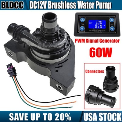 DC 12V 60W Vehicle Electronic Water Pump PWM Brushless DC Cooling Pump Low Noise