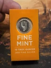 10 Ounce Silver Bar.  Fine 9.   1-2 Day FEDEX shipping.