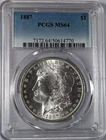 1887 P Morgan Silver Dollar PCGS MS-64