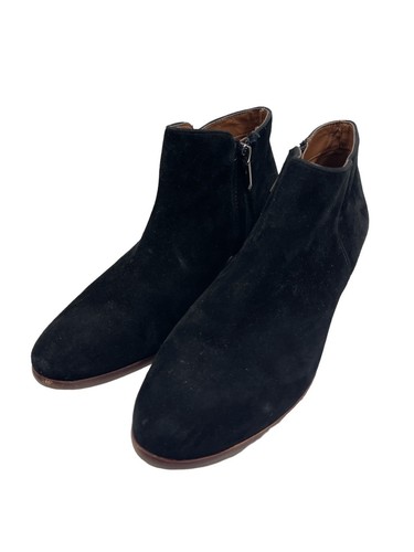 Sam Edelman Womens Size 7.5 M Black Suede Zip Ankle Fashion Boots Bootie - Picture 2 of 10