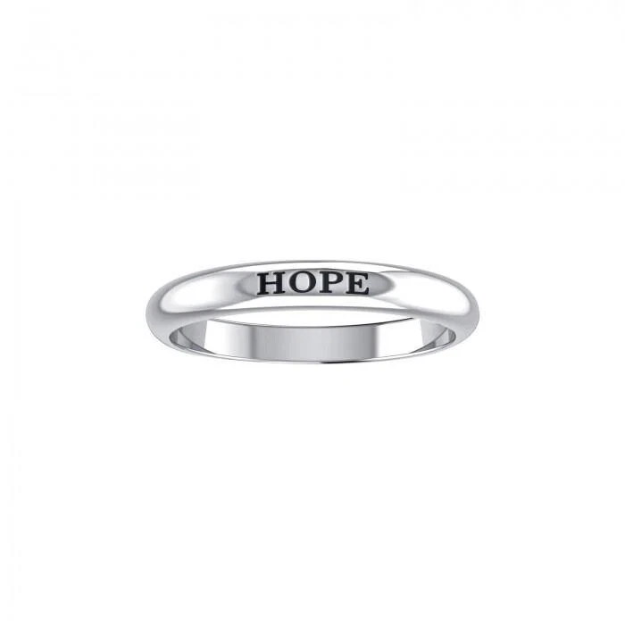 Hope .925 Sterling Silver Ring by Peter Stone Empowering Words Jewelry