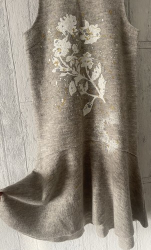 Anthropologie x Knitted & Knotted Gray Drop Waist Dress Sz M - Picture 3 of 9