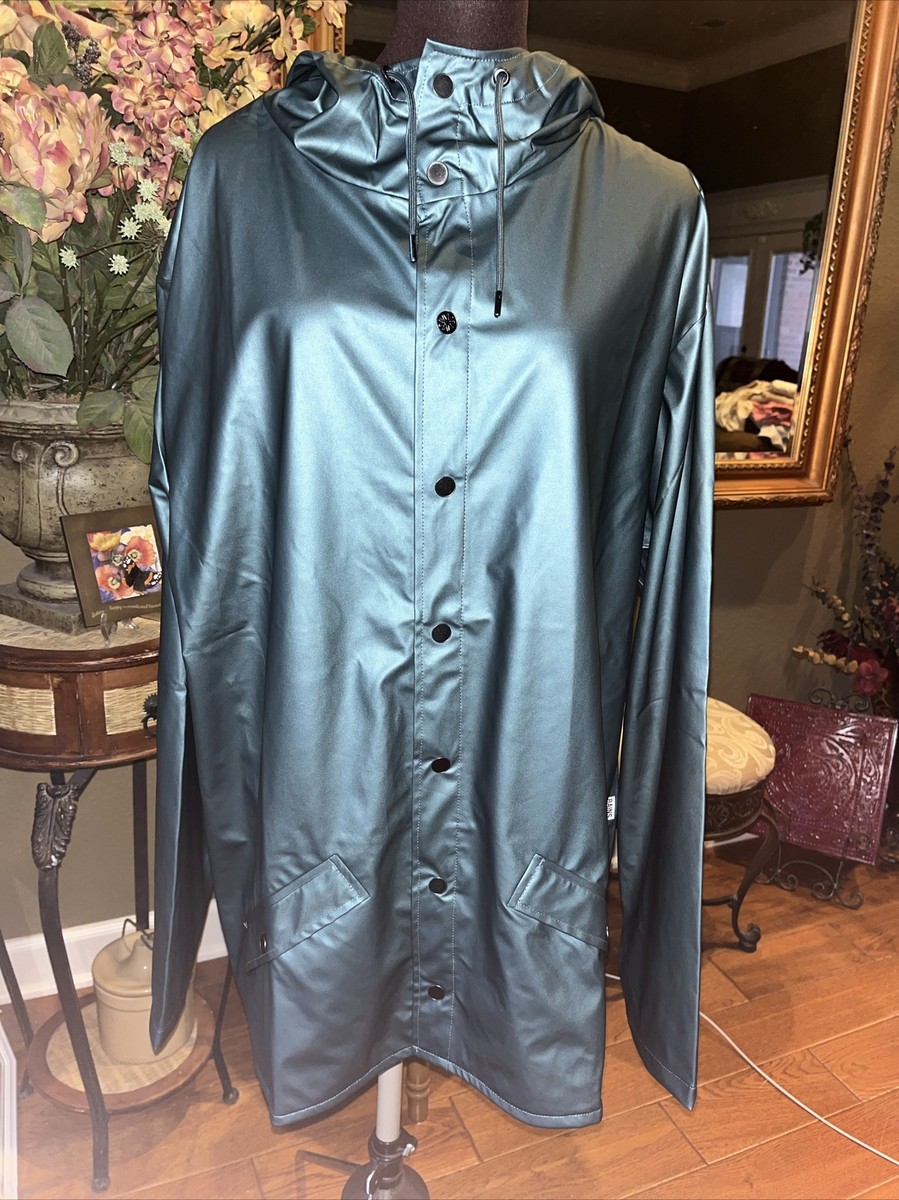 RAINS Jacket In Silver Pine Sz XL NWT Rain Jacket | eBay
