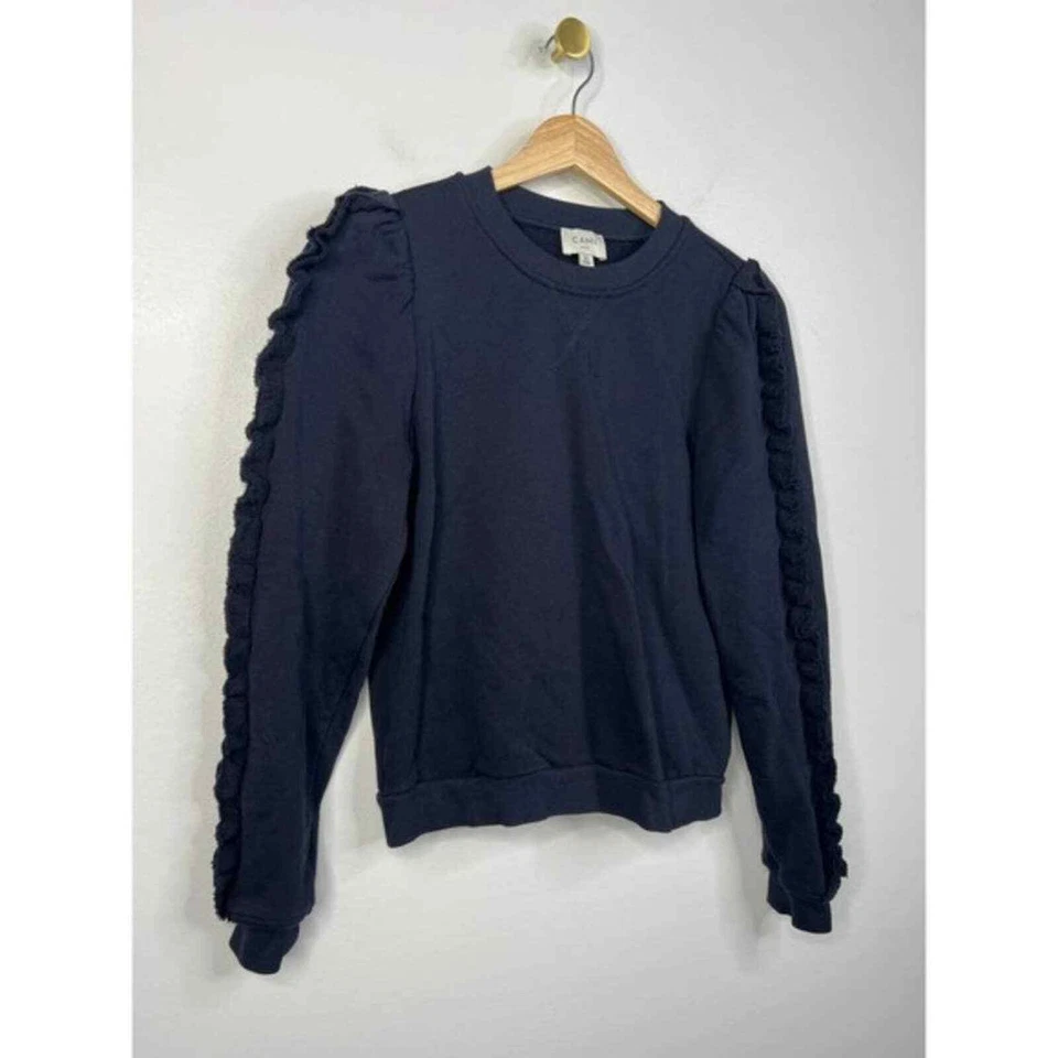 Suéter Cami NYC Dan con Volantes Escote Redondo Manga Abullonada Para Mujer Azul Marino Talla: XS NUEVO SIN ETIQUETAS Foto 4 de 4