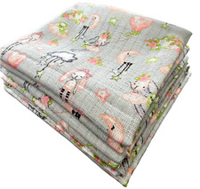 Baby muslin Square Nappies large 1 -10 Patterned cotton reusable girl dolls grey
