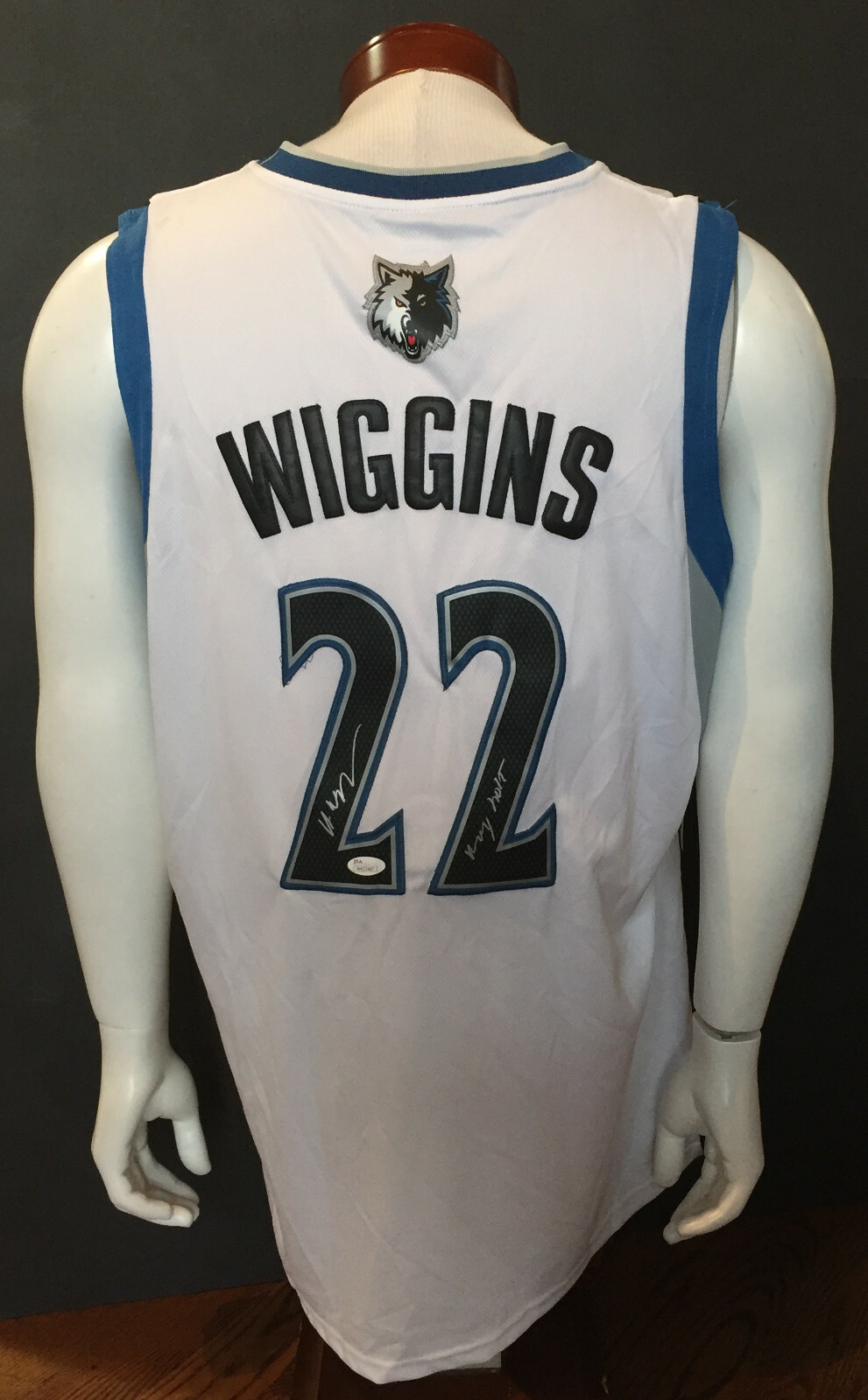 Andrew Wiggins Autographed Signed Timberwolves Basketball Jersey Ins Roy 2015 Autograph JSA 