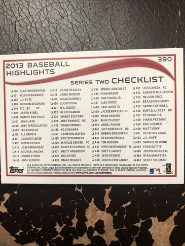 2014 Topps #390 Bryce Harper Checklist Nationals - Photo 2 sur 2