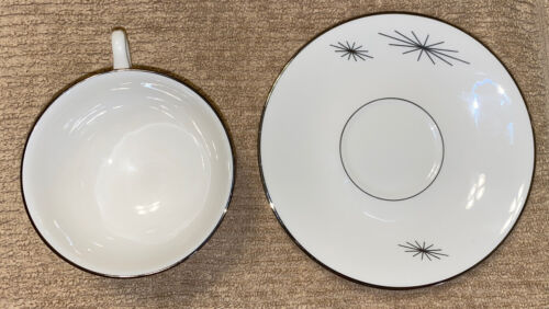 Polaris Syracuse China Tea Cup & Saucer Atomic Starburst MCM Mid Century - Bild 3 von 7