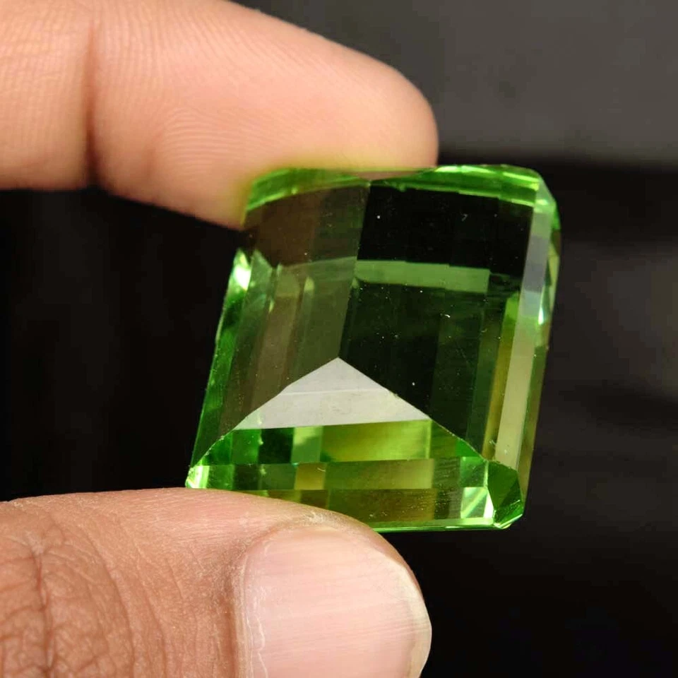 Amatista verde facetada 110,00 quilates corte esmeralda brasileño piedra preciosa suelta SR-13 Foto 4 de 4