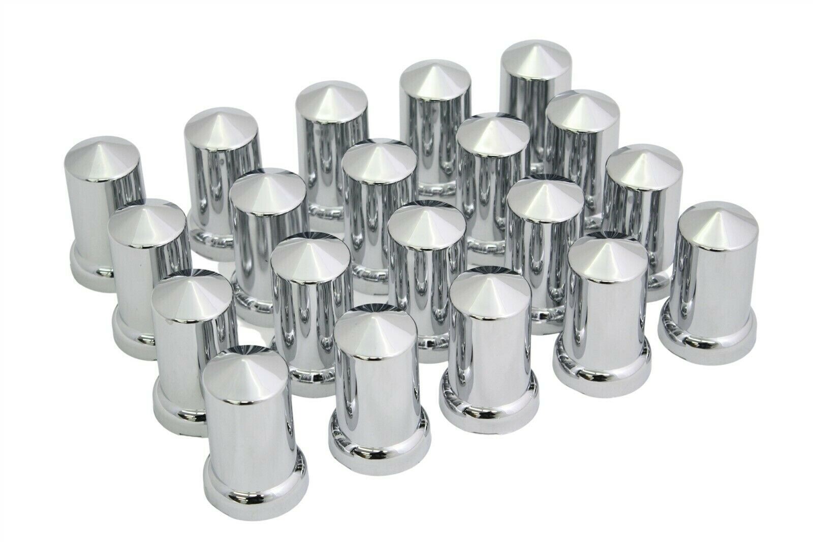 33mm Chrome Lug Nut Covers PUSH ON Plastic Tall Pointed 20 Pack eBay