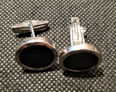VINTAGE ROUND STERLING BAB CUFF LINKS!    e4223DXXX