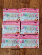 Party Air Filled Foil Balloon Banner #PARTY With Emojis New Lot of 6 Packs
