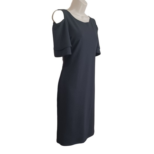 Vestido April Junior Hombro Frío Color Negro Talla L Cuello Redondo Manga Volantes - Imagen 2 de 16