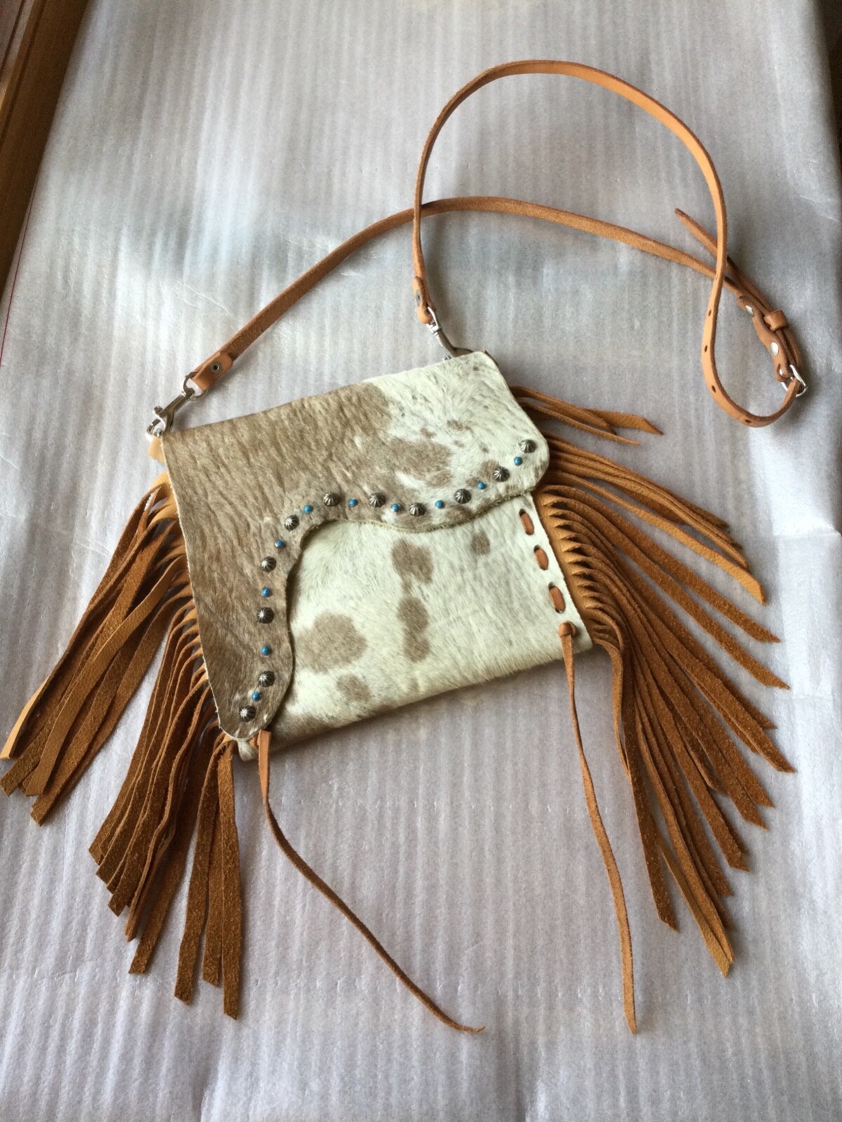 Skull Flower Small Calf Leather Crossbody - Ivory