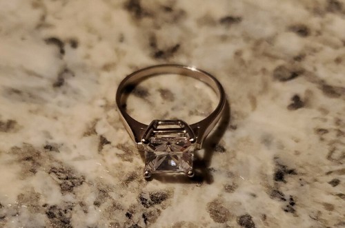 Real 925 Sterling Silver CZ Engagement Diamond Ring - Picture 8 of 12