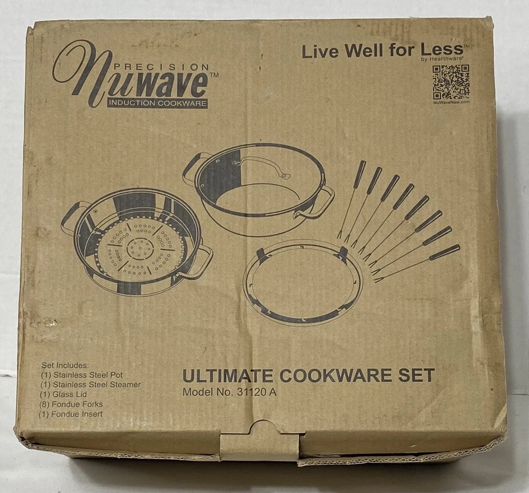 New Nuwave Precision Induction Ultimate Stainless Cookware Set 31120 Open Box
