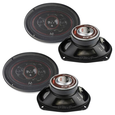 (4) Audiopipe CSL-6924R | 6x9 Inch 500W 4 Ohm 4-Way Coaxial Car Audio Speakers
