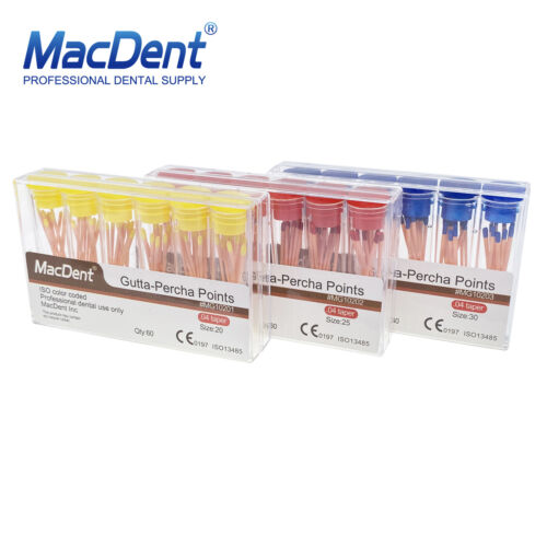 Puntos de gutta percha endodoncia conducto radicular dental 60/120 piezas .02/.04/.06 cono - Imagen 7 de 29