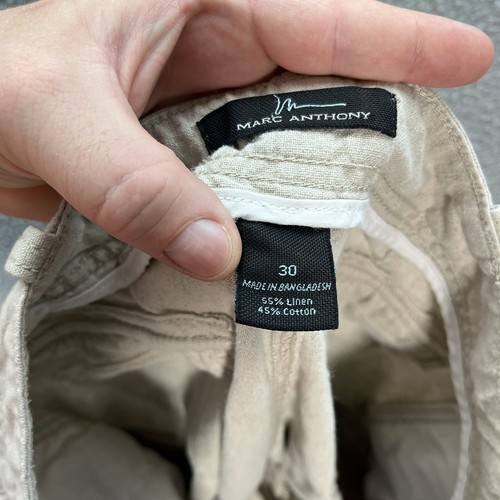 Marc Anthony Herrenshorts 30 hellbraun Leinenmischung Cargo adrett maritim Strand Küste - Bild 8 von 8