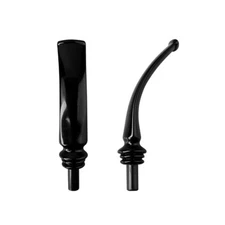 2 Pcs Bent Curved Pipe Stem Acrylic Stem Mouthpiece Replacement for Tobacco Pipe