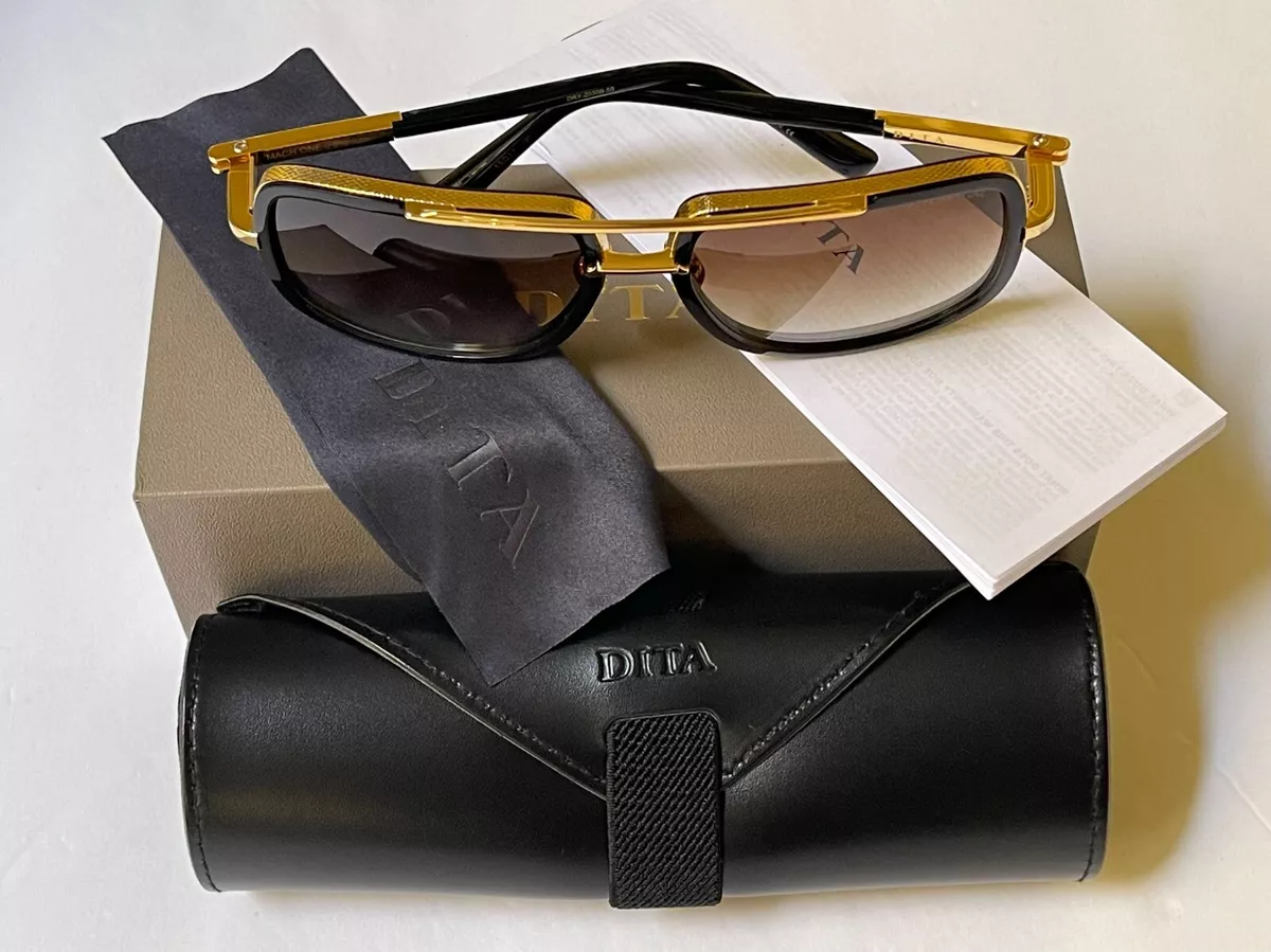 New Dita MACH ONE DRX2030B 59 Black Gold Sunglasses Gradient Lens